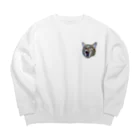🍀葉っぱちゃんねる🍀の保護猫ローリエのあくび Big Crew Neck Sweatshirt