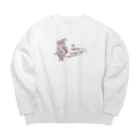 めっちゃパン屋さんのパンちゃん（桃）モノクロ Big Crew Neck Sweatshirt