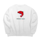 やくしんじ しんじのfisherman's square『Red trout』 Big Crew Neck Sweatshirt