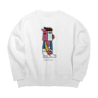 馬と鹿スタンプグッズの店の馬キュビズム風 Big Crew Neck Sweatshirt