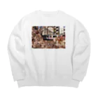 taco_chaのSAKURA Big Crew Neck Sweatshirt