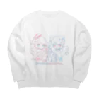 貓國屋の貓國屋 びっく しるえっと すぅえっと Big Crew Neck Sweatshirt