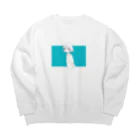 Tなかのショートの女の子 Big Crew Neck Sweatshirt