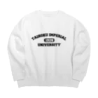 冷氣開放の台北帝国大学グッズ/黒 Big Crew Neck Sweatshirt