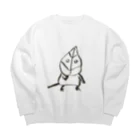 sucre usagi (スークレウサギ）の葉っぱで遊ぼ Big Crew Neck Sweatshirt