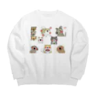 保護犬達の楽園オリジナルグッズの保護犬達の楽園メンバー集合 Big Crew Neck Sweatshirt