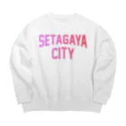 JIMOTO Wear Local Japanの世田谷区 SETAGAYA CITY ロゴピンク ビッグシルエットスウェット