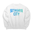 JIMOTOE Wear Local Japanの世田谷区 SETAGAYA CITY ロゴブルー Big Crew Neck Sweatshirt