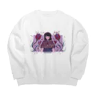 ぷんつくりーのバイオレット鬱金香 Big Crew Neck Sweatshirt