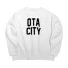 JIMOTOE Wear Local Japanの太田市 OTA CITY ロゴブラック Big Crew Neck Sweatshirt