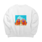 ハッピースマイルの[沖縄土産]シーサーと空と海 Big Crew Neck Sweatshirt