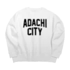 JIMOTO Wear Local Japanの足立区 ADACHI CITY ロゴブラック　 Big Crew Neck Sweatshirt