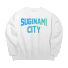 JIMOTOE Wear Local Japanの杉並区 SUGINAMI CITY ロゴブルー Big Crew Neck Sweatshirt