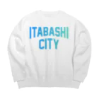 JIMOTOE Wear Local Japanの板橋区 ITABASHI CITY ロゴブルー Big Crew Neck Sweatshirt