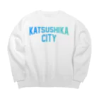 JIMOTOE Wear Local Japanの葛飾区 KATSUSHIKA CITY ロゴブルー Big Crew Neck Sweatshirt