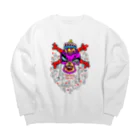 art_charachikiのskull girl Big Crew Neck Sweatshirt