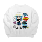 秘密結社(ㆁөㆁ)青い鳥のギャングスタ小鳥遊エリ＆唯我HIPHOP丸シリーズ Big Crew Neck Sweatshirt