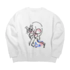 市市禁のくすぐったがり Big Crew Neck Sweatshirt