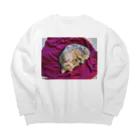 34のマゼンダ　ヘソ天 Big Crew Neck Sweatshirt