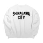 JIMOTOE Wear Local Japanの品川区 SHINAGAWA CITY ロゴブラック Big Crew Neck Sweatshirt