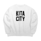 JIMOTOE Wear Local Japanの北区 KITA CITY ロゴブラック Big Crew Neck Sweatshirt