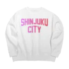 JIMOTOE Wear Local Japanの新宿区 SHINJUKU CITY ロゴピンク Big Crew Neck Sweatshirt