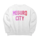 JIMOTOE Wear Local Japanの目黒区 MEGURO CITY ロゴピンク Big Crew Neck Sweatshirt