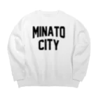 JIMOTO Wear Local Japanの港区 MINATO CITY ロゴブラック ビッグシルエットスウェット