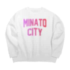 JIMOTO Wear Local Japanの港区 MINATO CITY ロゴピンク ビッグシルエットスウェット