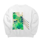 NagamiPoppyの絵の具 Big Crew Neck Sweatshirt