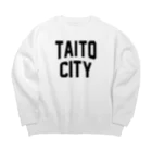 JIMOTOE Wear Local Japanの台東区 TAITO WARD ロゴブラック Big Crew Neck Sweatshirt