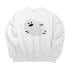 ゆるっと成仏/kanaheiの寝そべるおばけ(ほんのりグレー) Big Crew Neck Sweatshirt