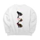 *NAGI*（ナギ）のうさぎ3匹と花 Big Crew Neck Sweatshirt