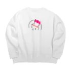 ふわふわ色emiのハッピーちゃん Big Crew Neck Sweatshirt