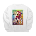 Milk☆Dipperのガールズファイター！ミルクディッパー☆02☆Otome Big Crew Neck Sweatshirt