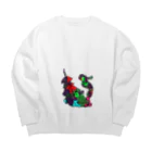 青空宮庫の水宮青のオリジナルイラスト7 Big Crew Neck Sweatshirt