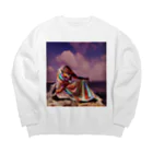 sameto_meの銅と海 Big Crew Neck Sweatshirt