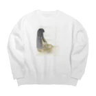 中の人の思案_背景付き Big Crew Neck Sweatshirt