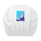 MANNZOKUの真っ青くん Big Crew Neck Sweatshirt