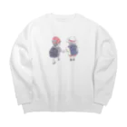 浅山しおん（ハリネズミのソフィー）のオリジナル　手を繋いで歩く幼い二人の女の子 Big Crew Neck Sweatshirt