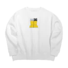 アクセルスタイルの可愛い長靴ねこ Big Crew Neck Sweatshirt