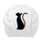 MizuriのGlitch Cat (猫グッズパーカーetc) Big Crew Neck Sweatshirt