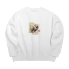 チビちゃんとココちゃんSHOPの絵画風のチビちゃんとココちゃん Big Crew Neck Sweatshirt