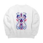 IZANAMI by Akane Yabushitaの🇹🇷トルコのイズニックタイル【ラピスラズリ】 Big Crew Neck Sweatshirt