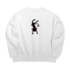 レコードの巣の黒猫又くん Big Crew Neck Sweatshirt