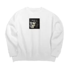 ぱすてるPOPの黒板わんにゃんのチワワのベルちゃん Big Crew Neck Sweatshirt