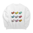 2step_by_Jrのチンキャットスター　カラフルバージョン Big Crew Neck Sweatshirt