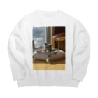 うちの犬うちの猫のねこちゃん Big Crew Neck Sweatshirt