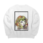 赤歩の乱雑な部屋のいちじくカラーの少女 Big Crew Neck Sweatshirt