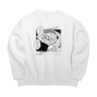 可愛い研究所 SUZURI部のひとコマ漫画「きょもがんばろね」 Big Crew Neck Sweatshirt